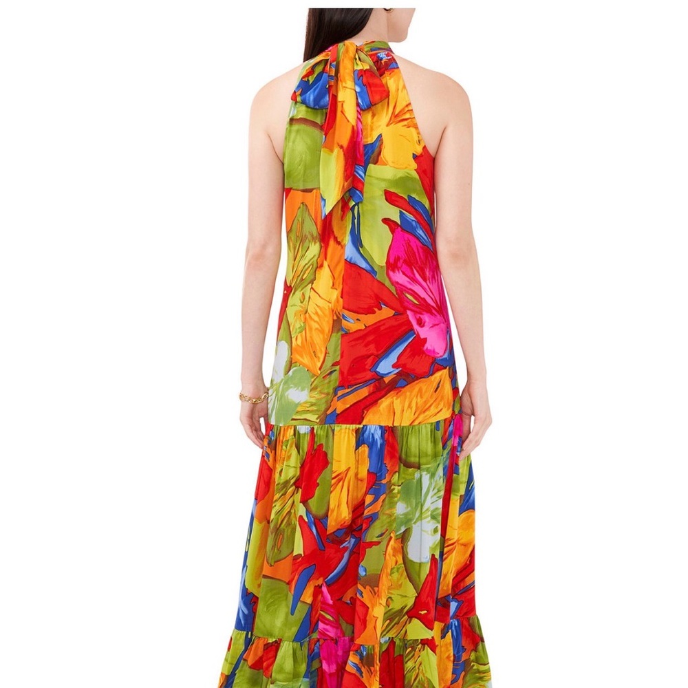 MSK Vibrant Floral Maxi Dress - Red, Orange, Green - Picture 4 of 11